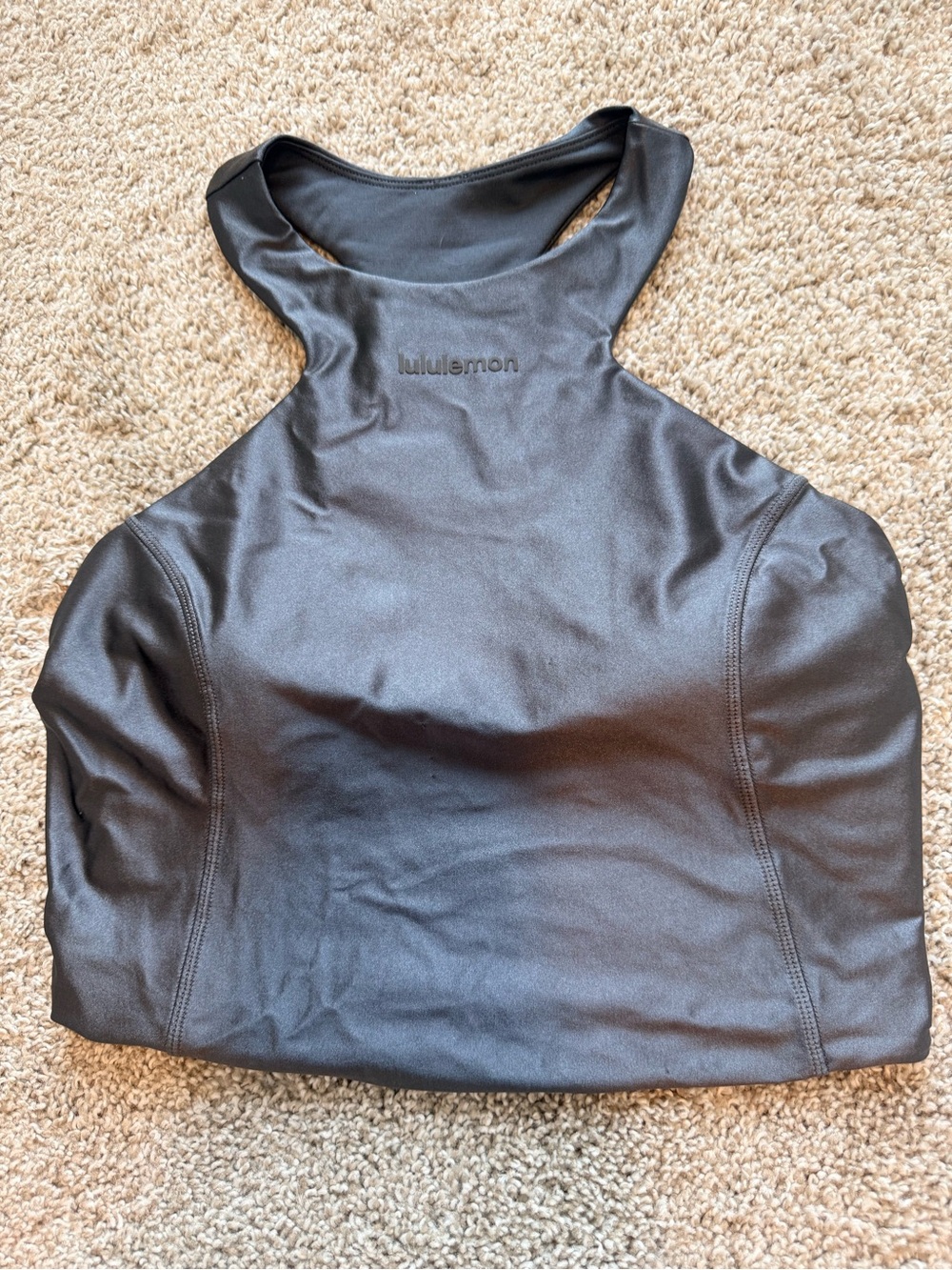 lululemon athletica Black Racerback Crop Tank Top